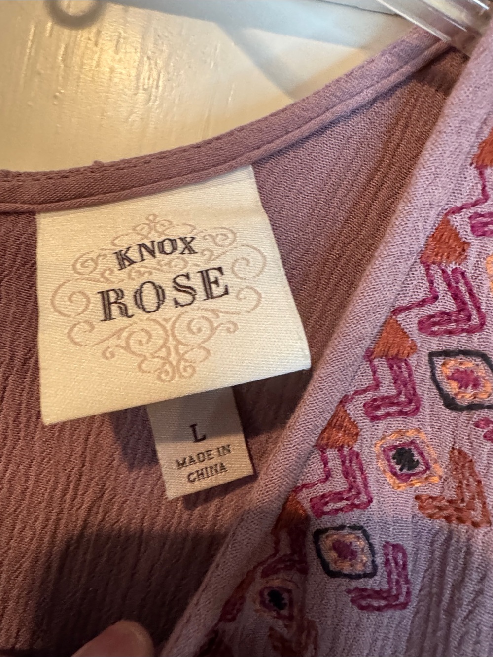 Knox Rose Dusty Mauve Embroidered Tiered Tank - Picture 2 of 5